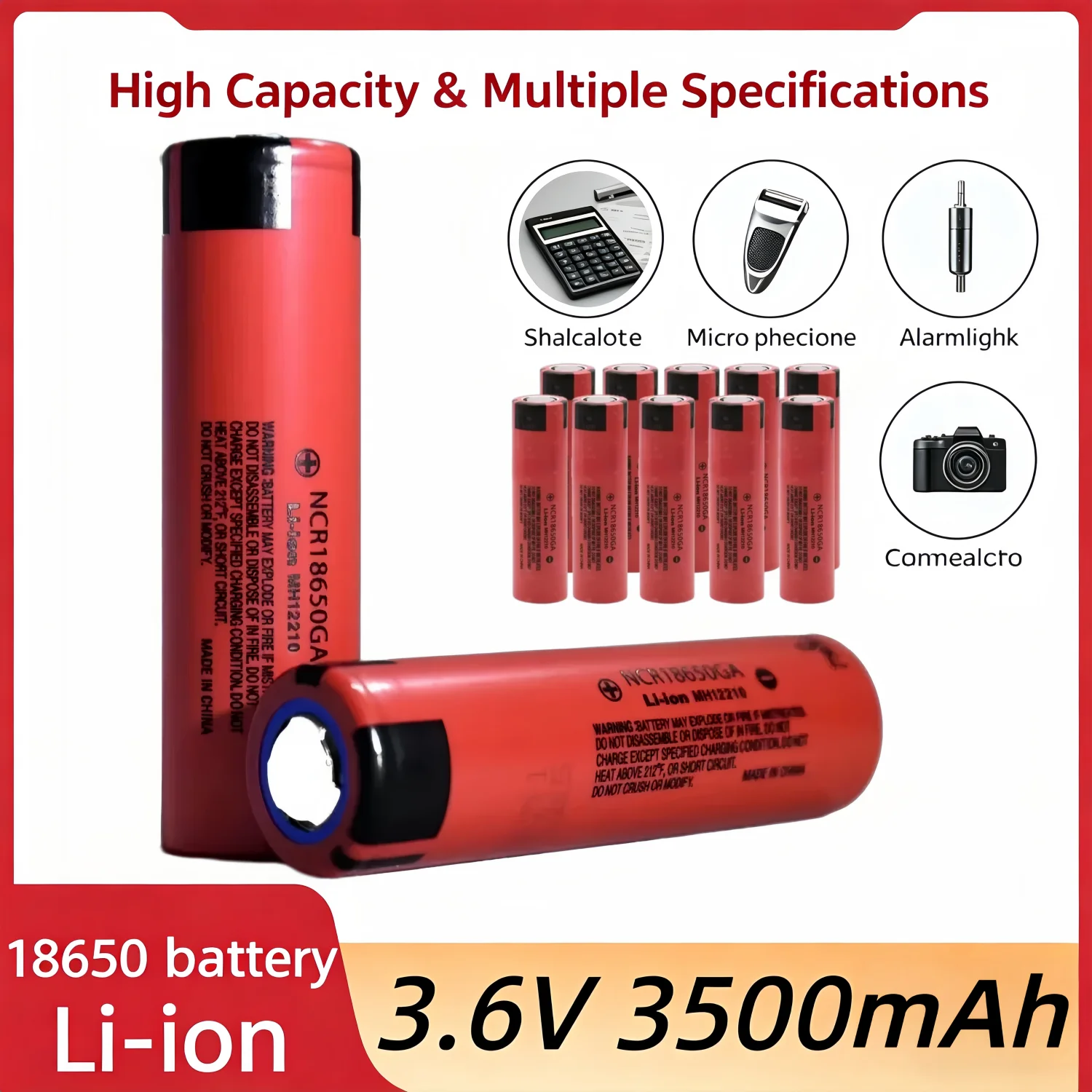 

18650 3.7V 10A 3500mAh Lithium Ion Batteries NCR18650 High Capacity Rechargeable Li-Ion Battery for Toys Flashlight Electronics