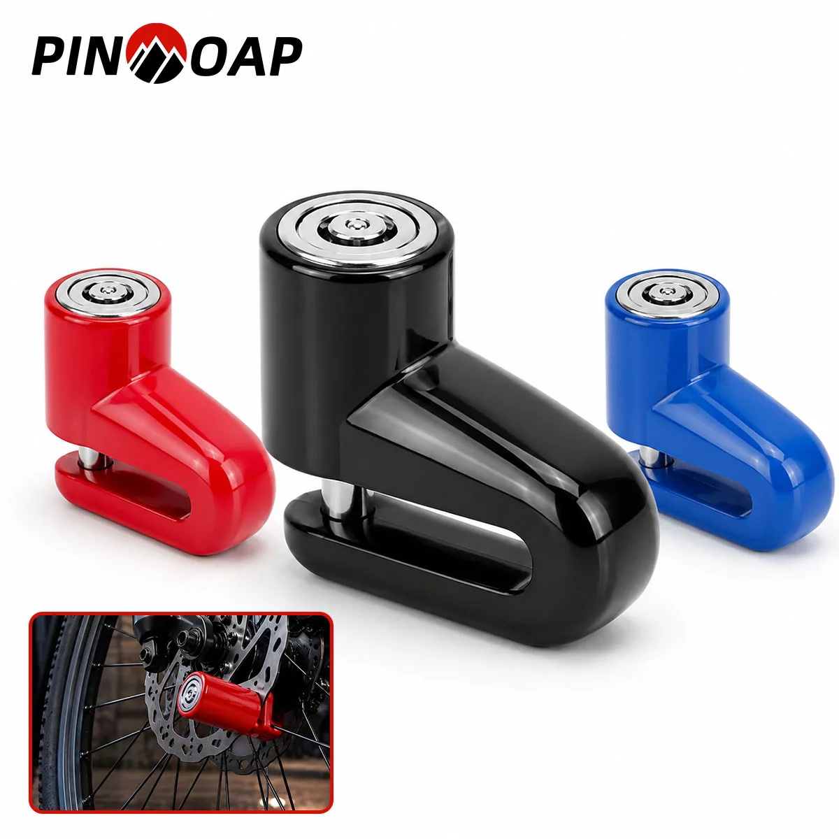 PINMOAP 1PC Bike Disc Brake Lock Anti Theft Bicycle Rotor Lock Portable Security Wheel Lock Fit MTB Road Bike Scooter Cycling