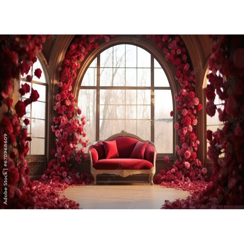 Wedding Celebration Photography Backdrops Props Decoration Outdoor Arch Flowers Valentine's Day Photo Studio Background SZ-55