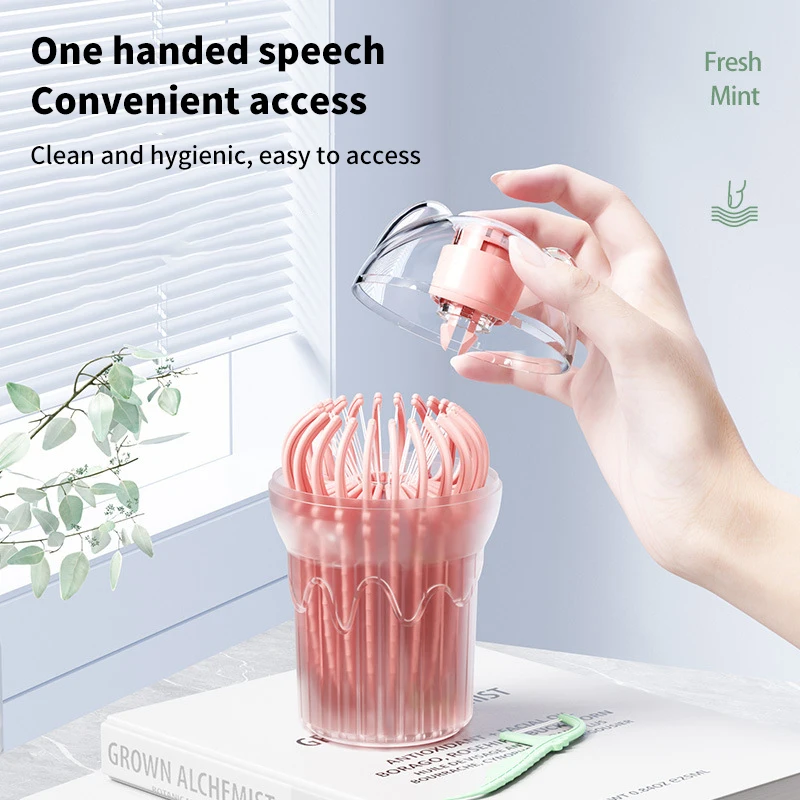 25 Pcs/Box Floss Toothpick Set Plastic Interdental Brush Reusable Dental Floss Portable Teeth Flosser Cleaner With Storage Case