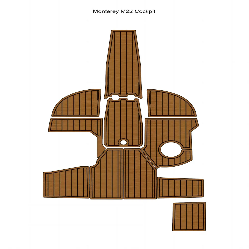 

Monterey M22 Cockpit Boat EVA Foam Faux Teak Deck Floor Pad Mat Flooring SeaDek Marine Mat Gatorstep Style Self Adhesive