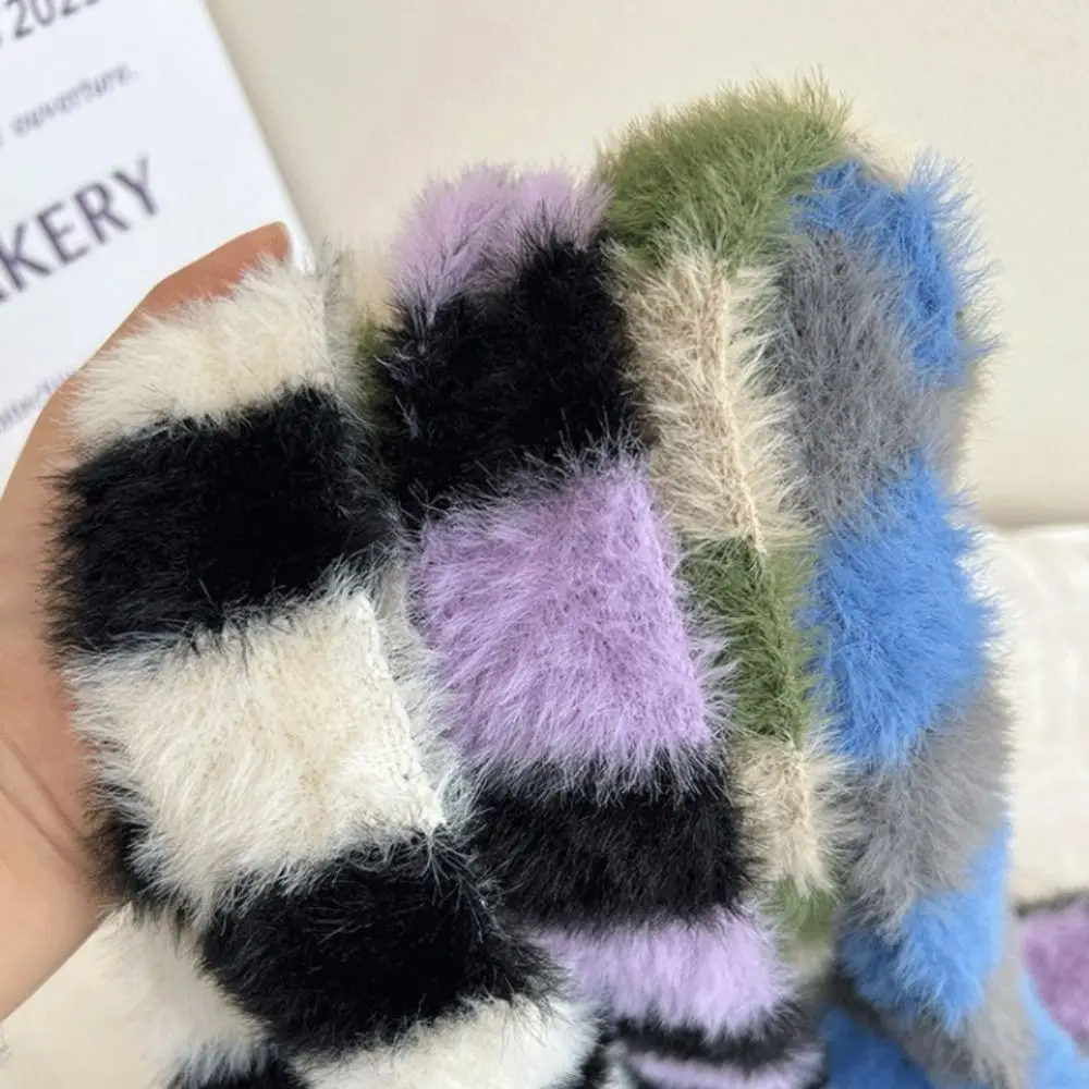 

Fashion Harajuku Narrow Long Scarf Gothic Punk Faux Fur Y2K Striped Scarf Streetwear Casual Choker Streamer Women