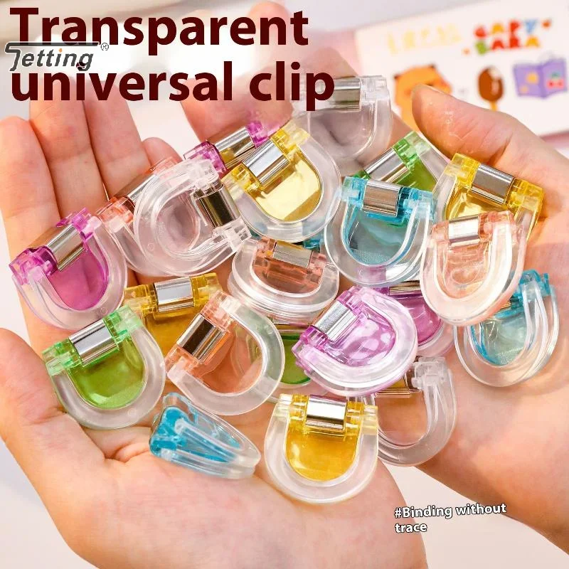 5/10Pcs Colorful Multifunctional Storage Clips Transparent Mini Sealing Clips File Binding Clip Handbook Clamp