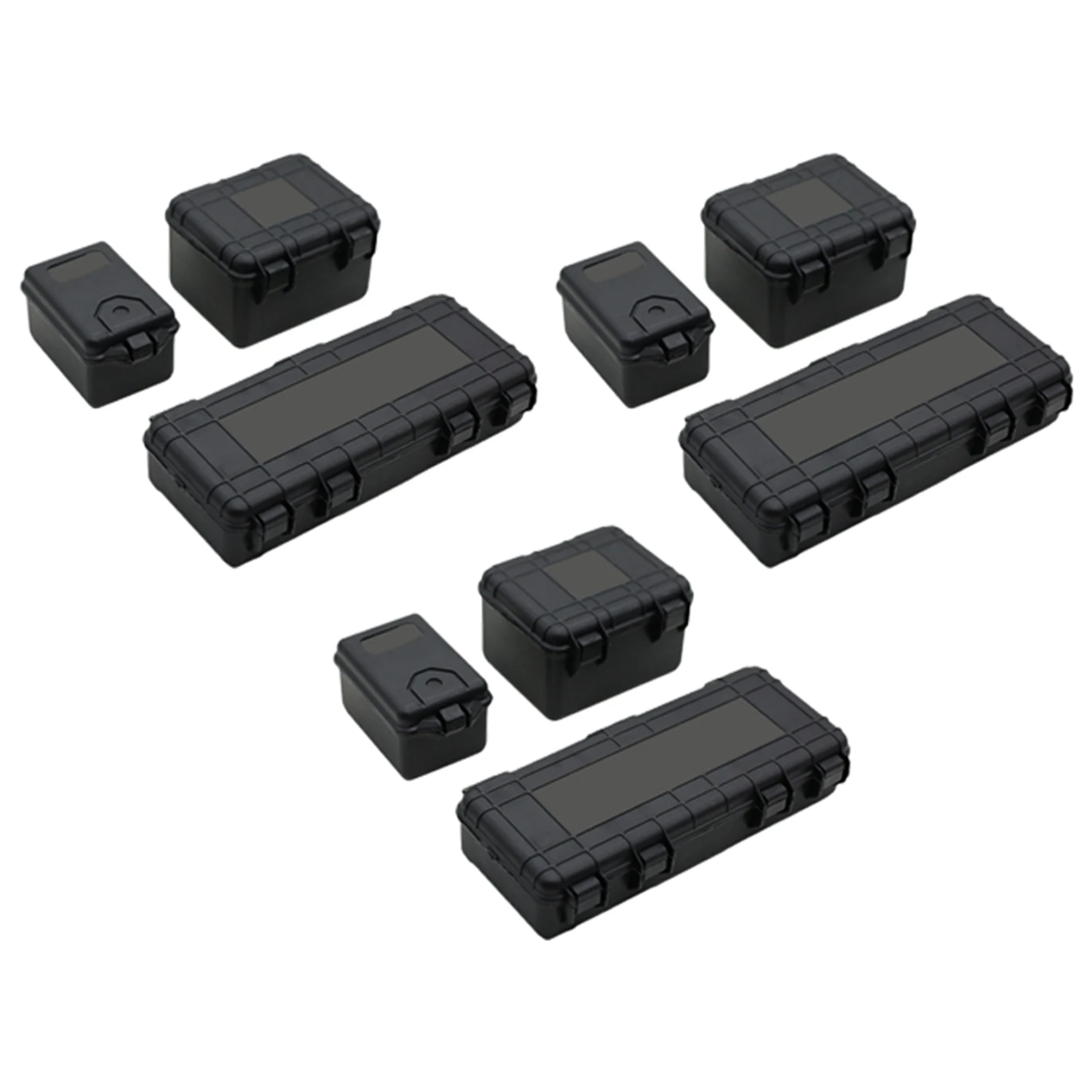 B05C-9Pcs Plastic RC Car Storage Box Decoration Tool For Traxxas Trx4 Axial Scx10 90046 D90 1/10 RC Crawler Accessories Black