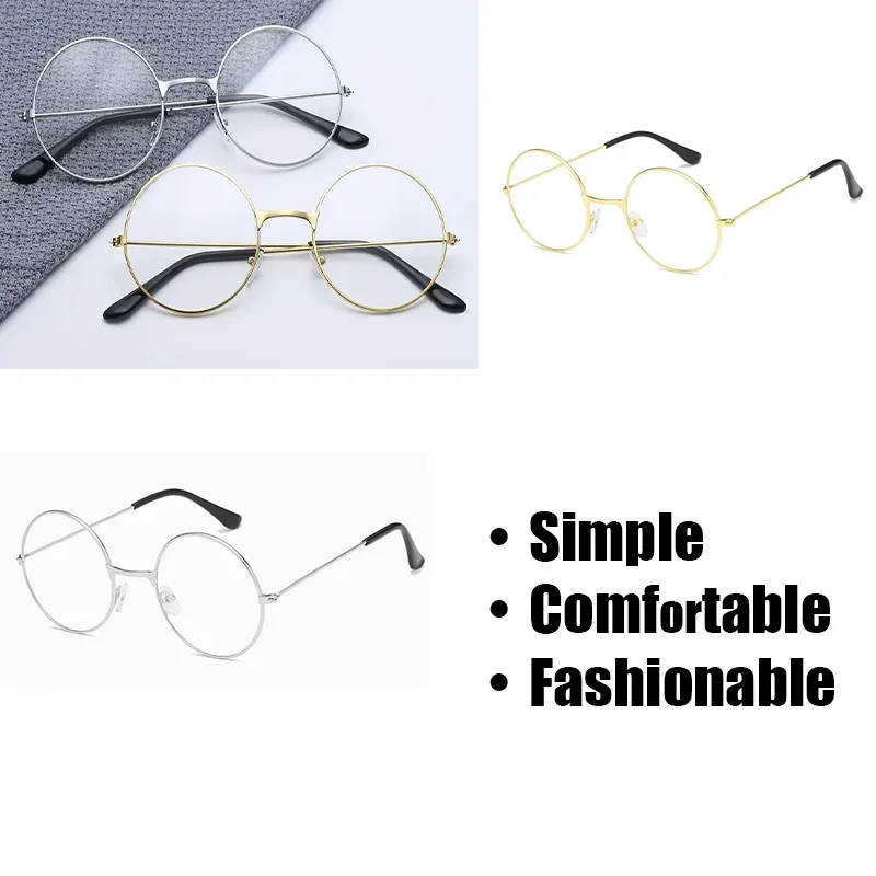 Lunettes Cosplay unisexe, rondes, monture anime, avion circulaire rétro, pour adultes, hommes et femmes, accessoires de bijoux, accessoire