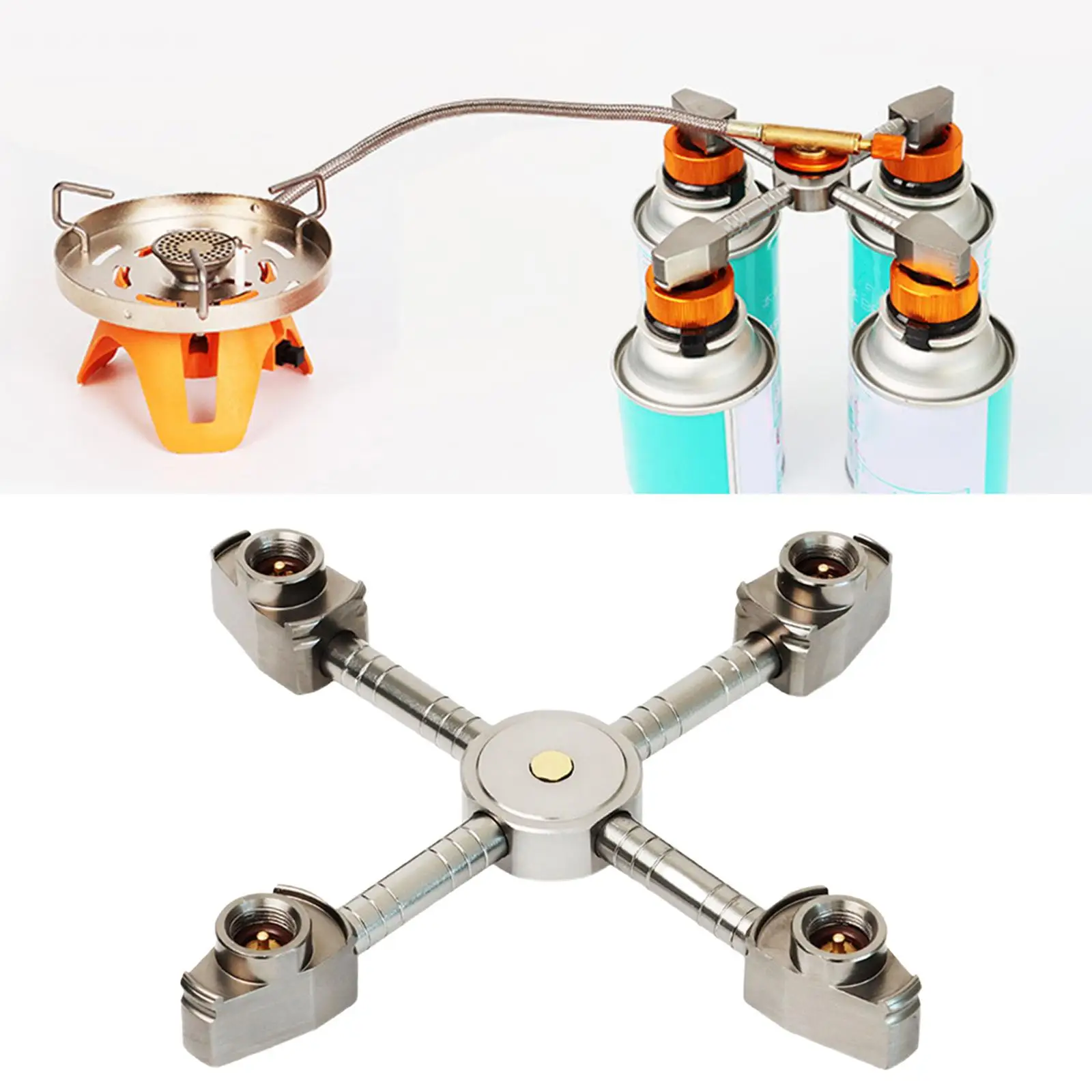 خفيفة الوزن موقد محول الموقد موصل خزان الغاز تحويل في الهواء الطلق نزهة شواء خزان الغاز تحويل رئيس للتخييم شواء #3