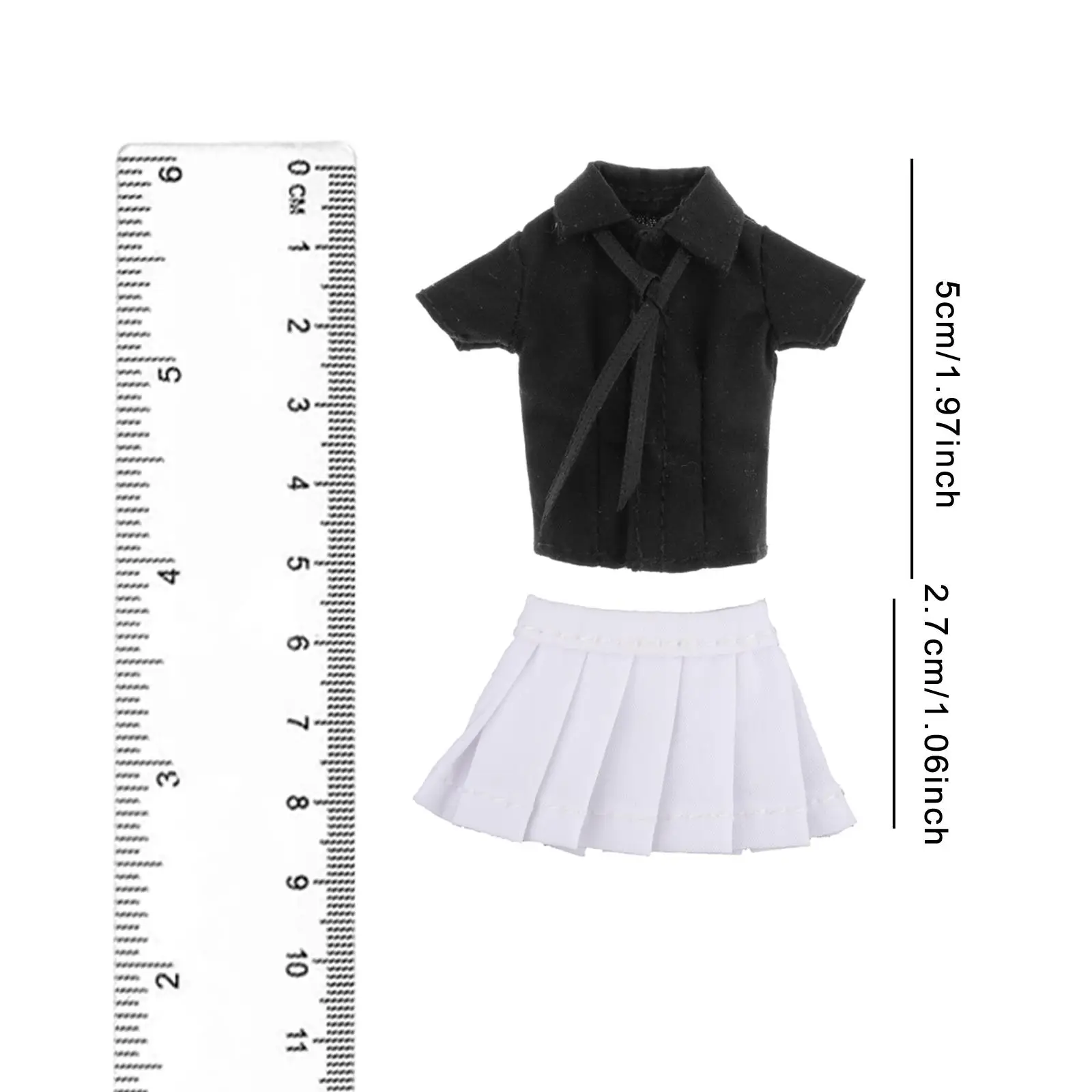 Vêtements de poupée pour figurine féminine, échelle 1/12, Costume, jupe courte, chemise avec cravate, Miniature à la mode pour accessoire de figurines féminines de 6 pouces