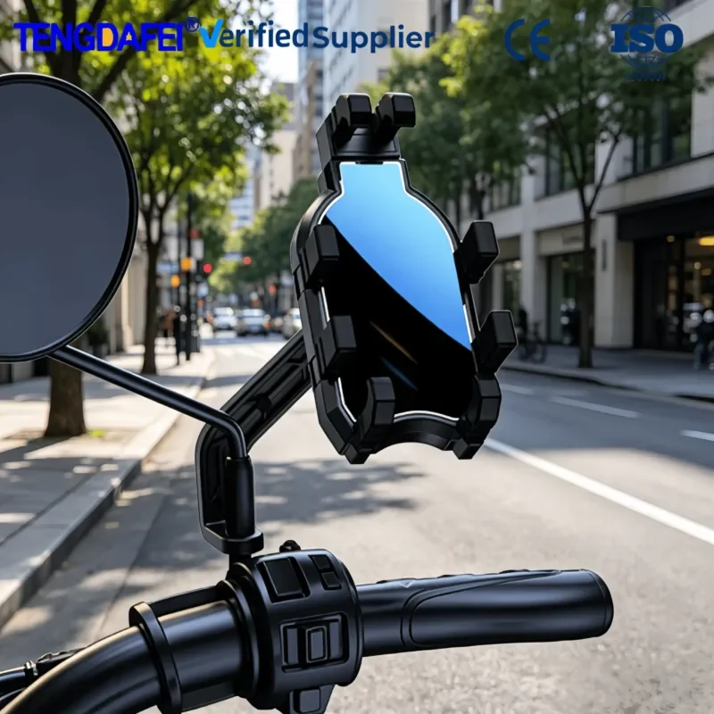 High Quality Shockproof Rainproof Aluminum Alloy Motorcycle Bicycle Handlebar Phone Holder Stable Grip 360 Rotation