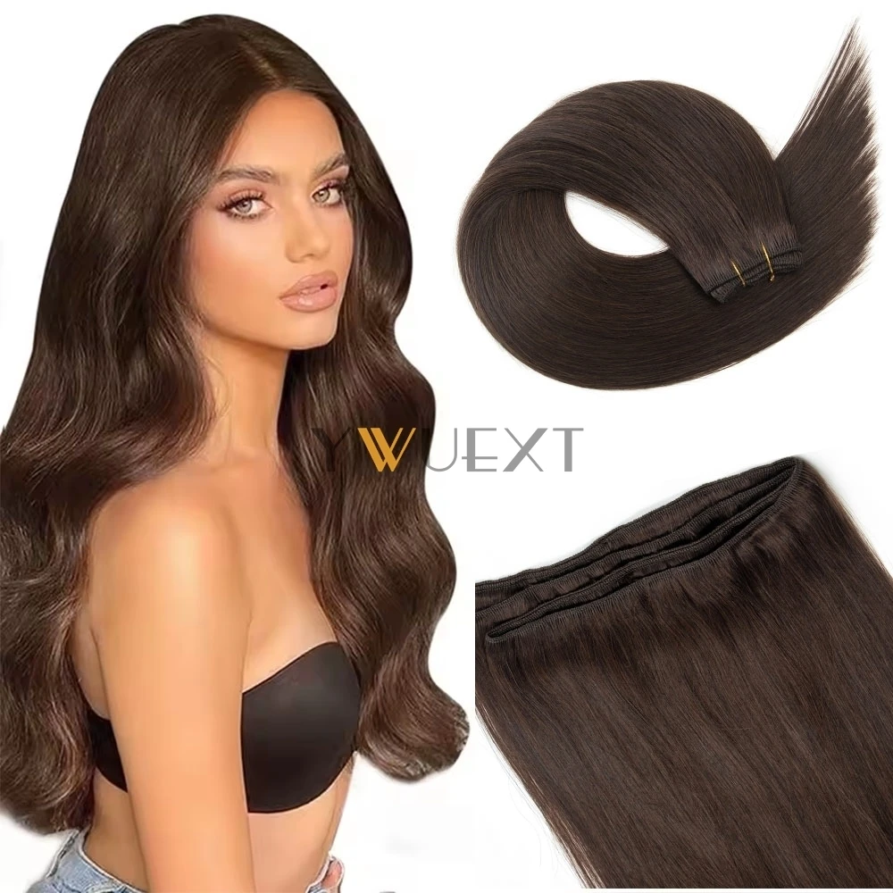 Menselijk Haar Inslag Extensions Recht 12 "-24" Inch Machine Remy Menselijk Haarverlenging 50 g/pak Kan Krullend haar Weeft