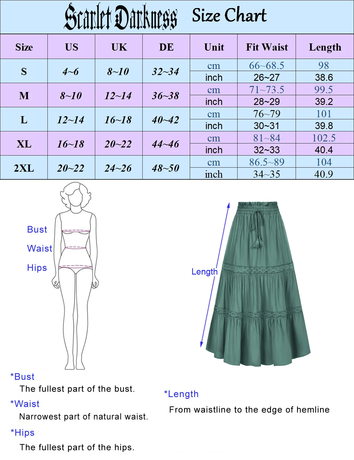 SD Women Tiered Swing Skirt High Waist Elastic Drawstring Waist Ankle-length Flared A-Line Maxi Skirt Vintage Fashion Elegant