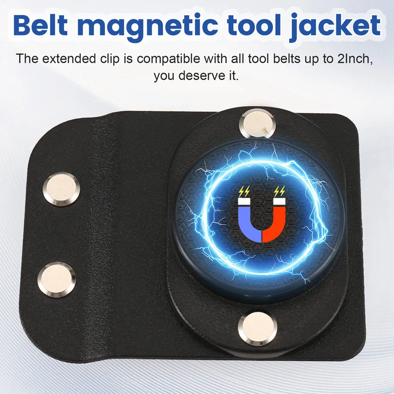 AB47-Clip per cintura da trapano Staffa per morsetto per cintura da trapano portatile multifunzionale Supporto per nastro di misurazione con gancio Portautensili magnetico