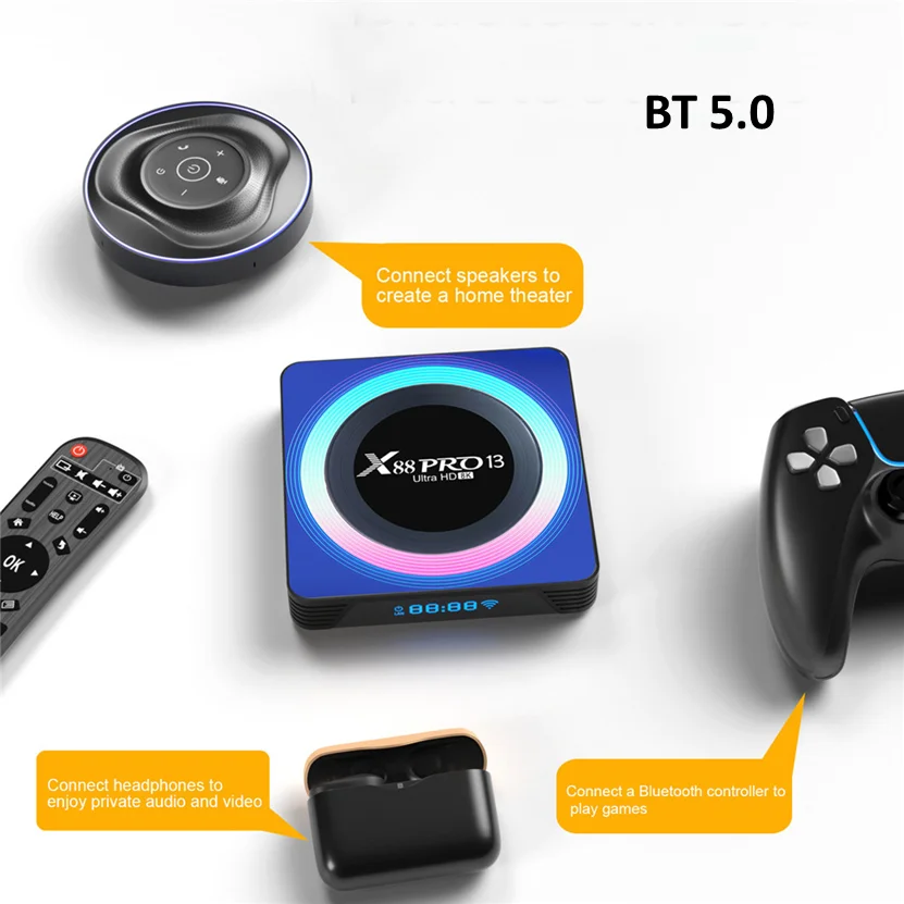 X88 Pro 13 Smart TV Box With Android 13.0 OS RK3528 Support 8K Video Decoding Wifi6 BT5.0 Streaming Media Player Set Top Box