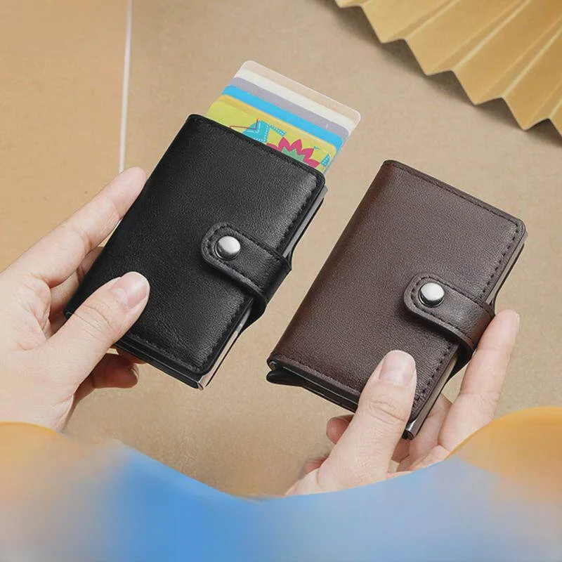 Anti-Theft Metal Card Holder Automatic -Up Wallet Bank Credit Card Box Unisex Daily Use Functional  Pouch by Monmy