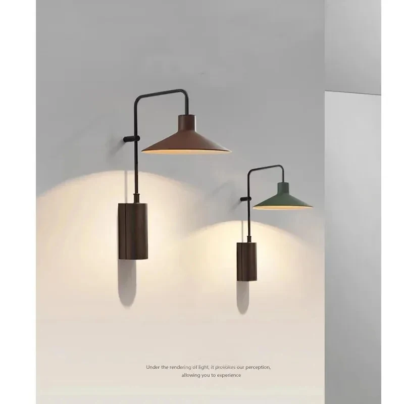 Matte Black Industrial Wall Sconce Adjustable Modern Conical Shade Wall Mounted Light Fixture Bedroom Bedside Living Room
