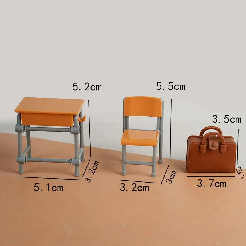 1:12 Dollhouse Miniature Simulation Classroom Desk Blackboard Book Bag Furniture Home Model Decor Toy Doll House Accessories