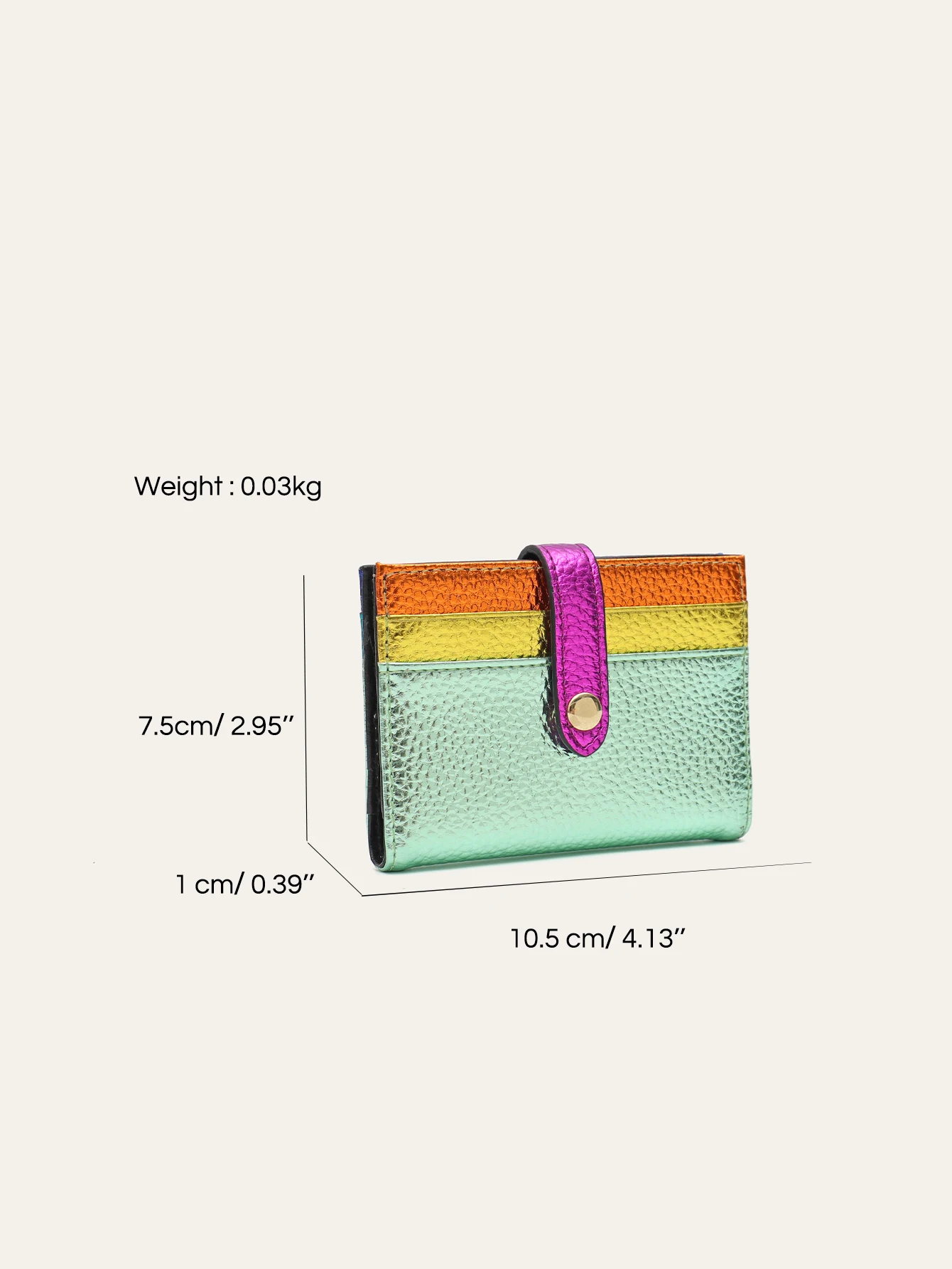 أزياء معدنية كتلة اللون بو الجلود حامل بطاقة الائتمان المرأة الملونة Bifold محفظة قصيرة فتحات بطاقة متعددة المحفظة المحمولة
