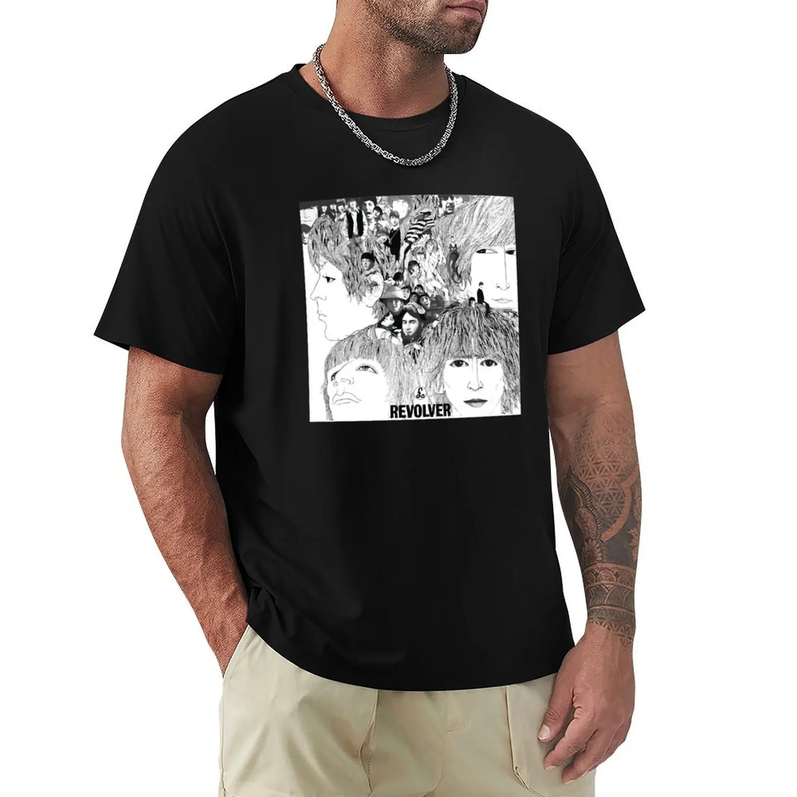 Revolver Album Cover T-Shirt Fashion Casual Short Sleeve Top