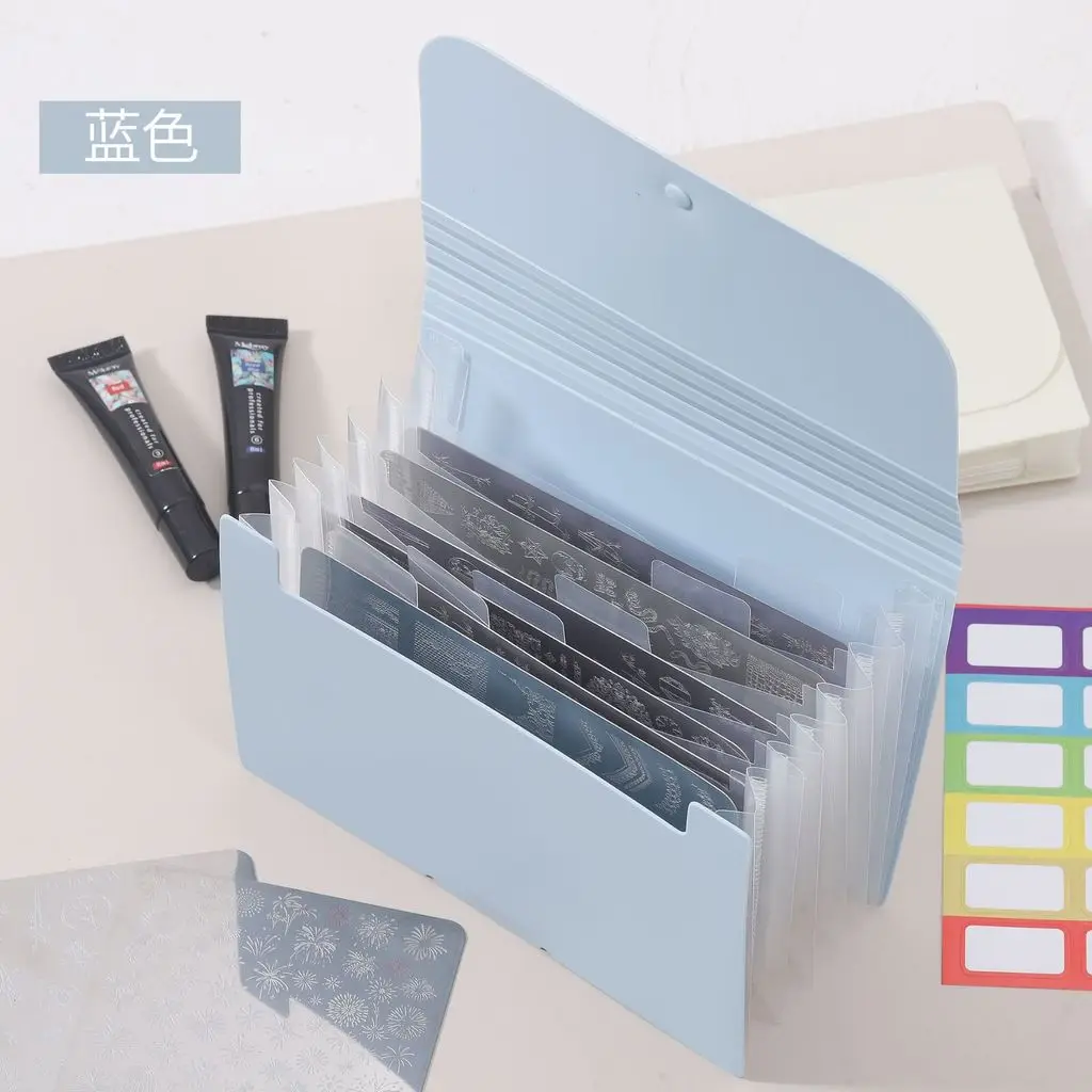 Nail Stamper Plates Storage Book, Foldable, Dust-proof and Scratch-resistant Nail Sticker Steel Plate Storage Album Bag Tool