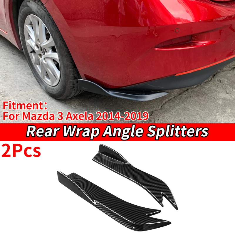 

Car Rear Bumper Spoiler Protective Plate Automotive Diffuser Wrap Angle Accessories Carbon Look For Mazda 3 Anxella 2014-2019