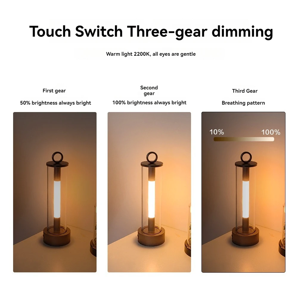 Candeeiro de mesa ao ar livre acampamento noite lâmpada decorativa mesa jantar bar restaurante bar luz ambiente