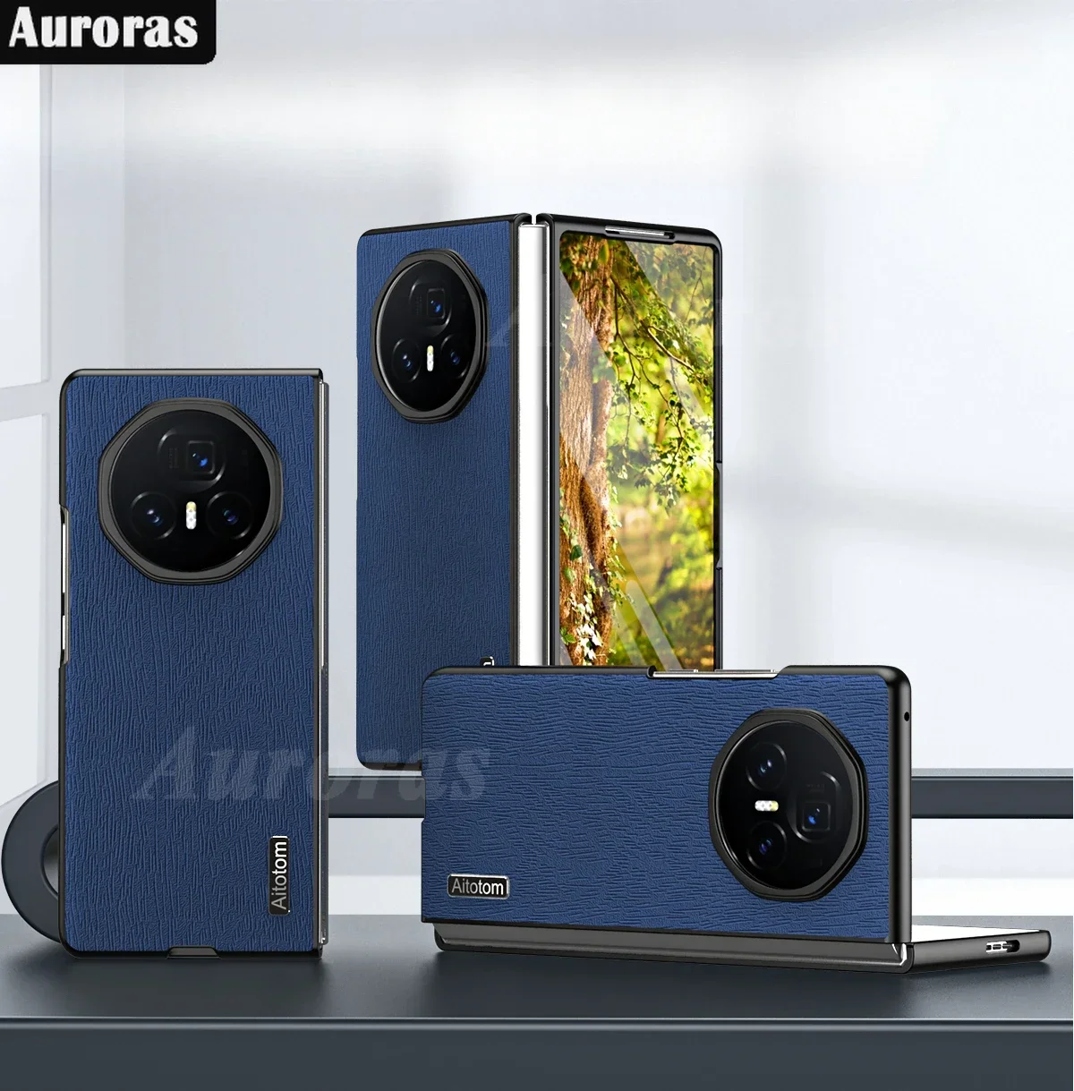 

Auroras For Honor Magic V3 5G Case Tree-grained Pattern Leather Silicone Hard Shell For Honor Magic V3 5G Cover Fundas