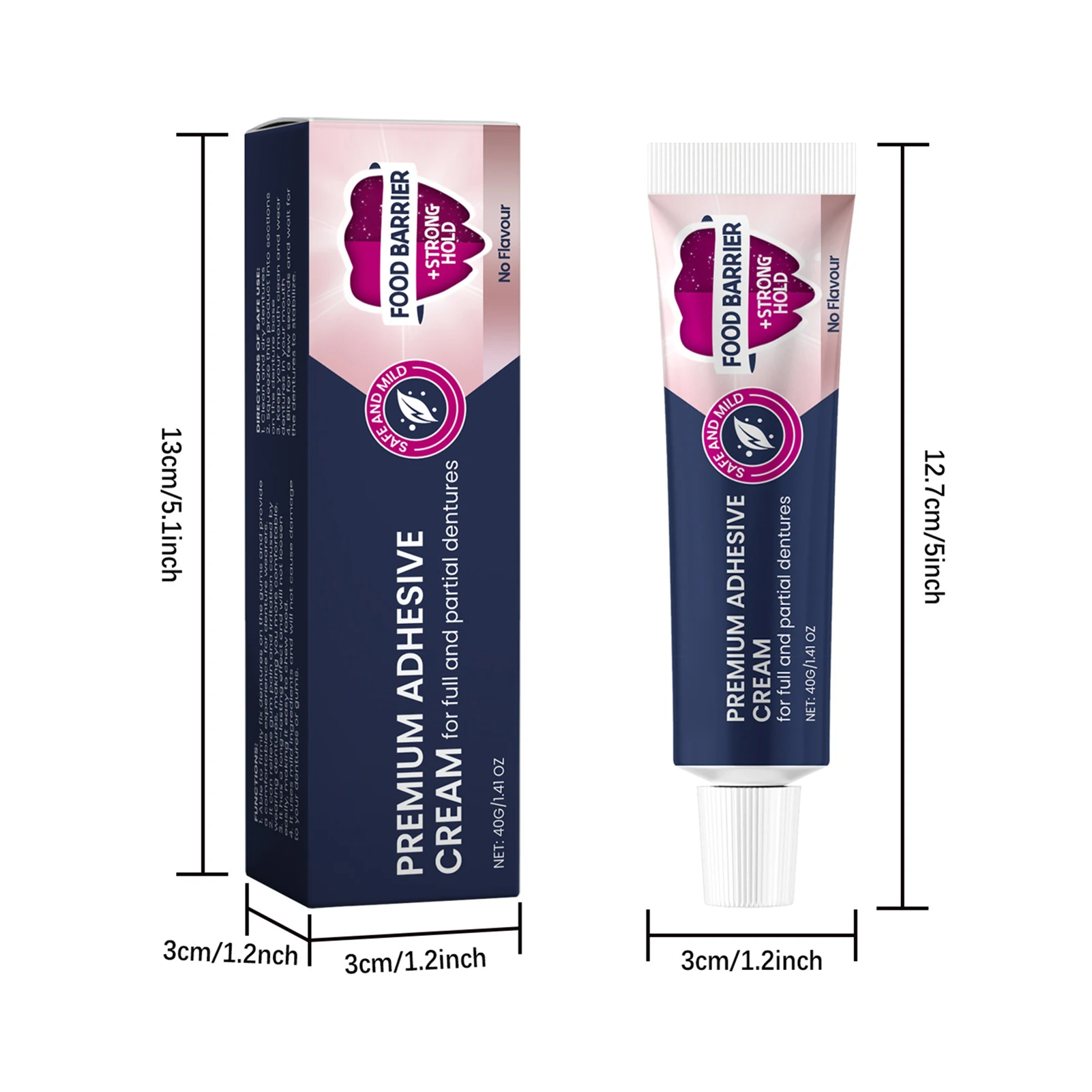 كريم لاصق طبيعي ممتاز طويل يحمل أطقم الأسنان المناسبة لأطقم الأسنان العلوية والسفلية #5