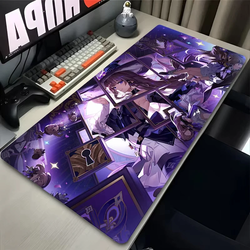 Mouse Pad Kawaii Magic Anime Girl Herta Game Honkai Star Rail Laptop Keyboard Pad PC Gaming Accessories Desk Mouse Mat Mousepad view 3