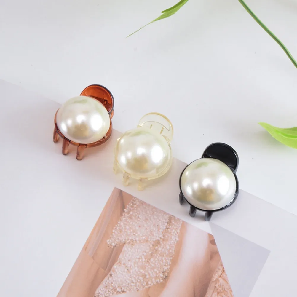 

5Pcs Pearl Hair Claw Clips Mini Design Macarons Color Lightweight Secure Grip for Hair Bangs Ponytail Festival Birthday