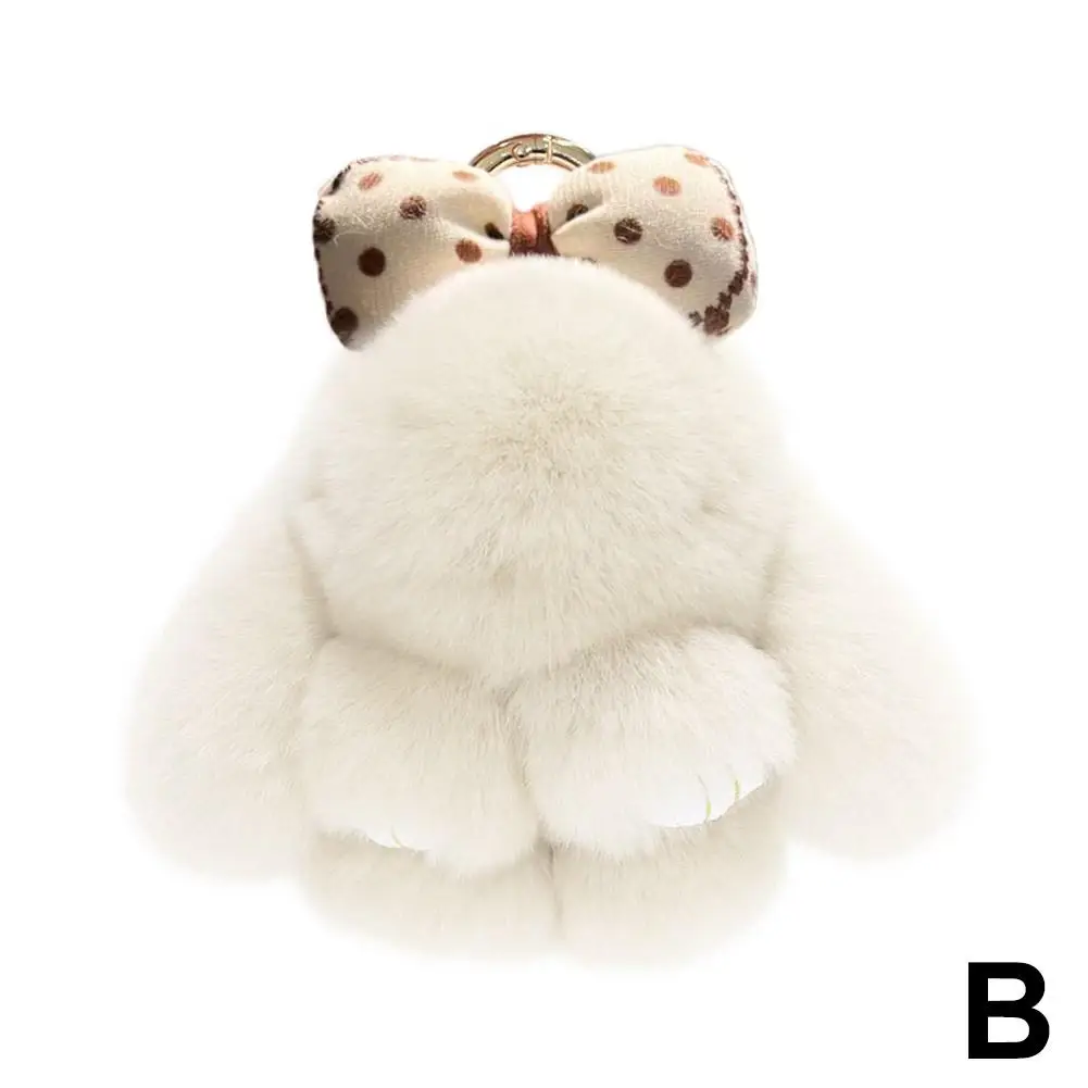 سلسلة مفاتيح صغيرة بحلية على شكل أرنب ، سلسلة مفاتيح حقيبة للسيارة ، إكسسوارات لطيفة للزوجين ، ديكور أرنب ، B5T7 #5