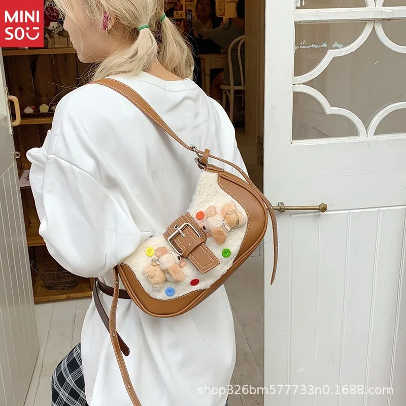 Miniso 2025 Niche Design Shoulder Bag, Luxury Commuter Crossbody, Elegant Underarm Purse