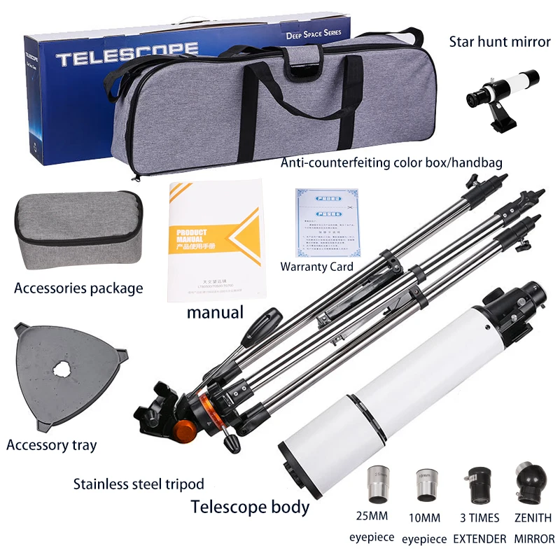 High Power Professional Telescope Astronomical CF 80500 (500/80mm) 50080   with Tripod