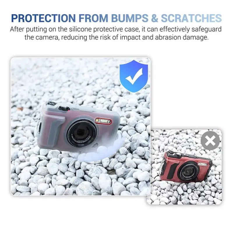 [Portable】 New CSCH-128 Silicone Jacket For Olympus Tough TG-7 TG7 Camera Anti-Scratch Camera Protective Sleeve