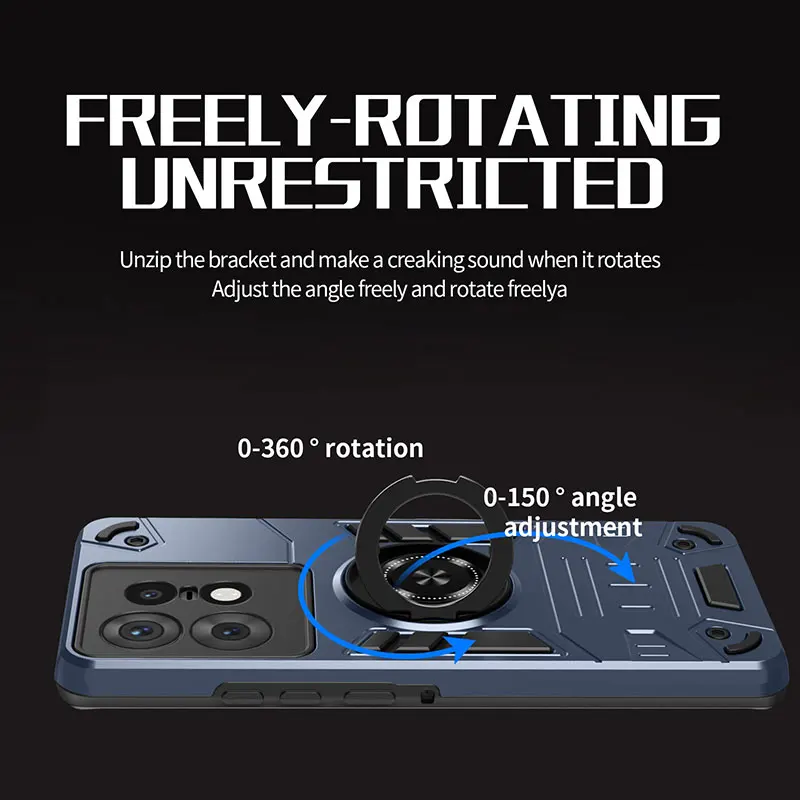 حافظة هاتف موتورولا موتو إيدج 50 60 ستايلس فيوجن NEO Pro 5G، درع 360 ° حلقة دوارة تدعم الغطاء الواقي المقاوم للصدمات #3