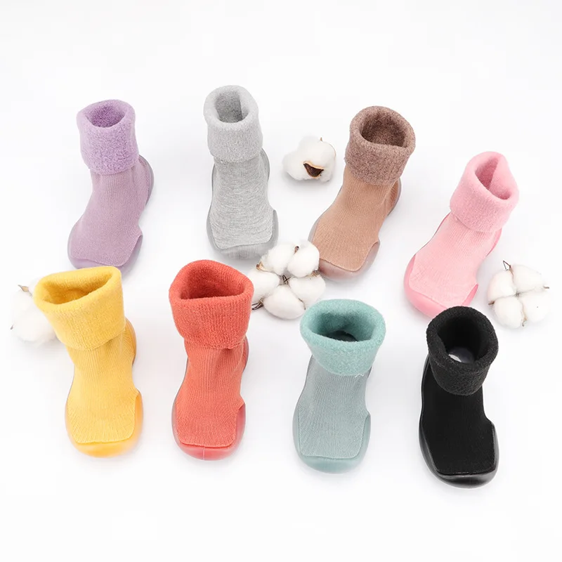 

Casual Comfortable Slip On Rubber Sole Sock Shoes For Baby Boys, Breathable Non Slip Walking Shoes For Indoor Outdoor, Autumn