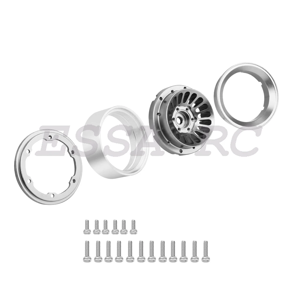 4 Stück 1,3 Zoll Aluminium-Legierung SCX24 Beadlock-Räder für 1/24 Axial 90081 C10 AX24 1/18 TRX4m RC Crawler Auto Upgrade-Teile – Detail 4