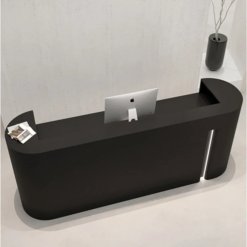 

Luxury Cash Register Reception Desks Checkout Counter Modern Business Reception Desks Simple Design Office Furniture Cajero LLRD
