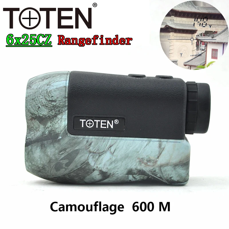 

TOTEN Portable 6x25 Golf Laser Rangefinder Ergonomic Design 600m Distance Meter FMC Bak4 Poof Hunting Optics Telemeter Monocular