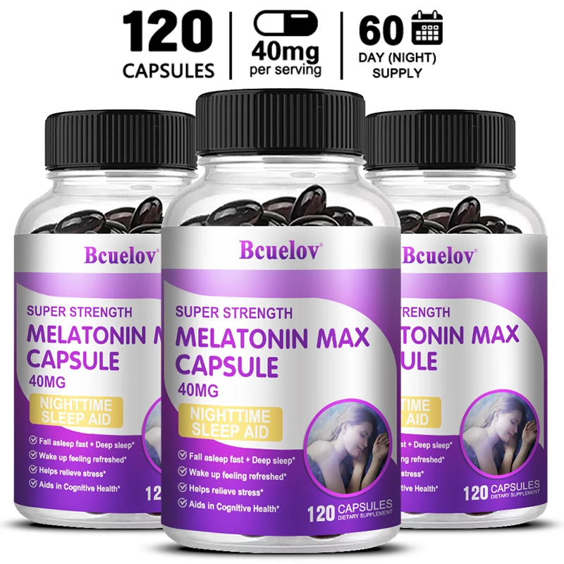 Melatonin 40 Mg-Antioxidant, Regulates Sleep Rhythm, Improves Difficulty Falling Asleep, Non-GMO, Gluten Free, Easy-to-Swallow