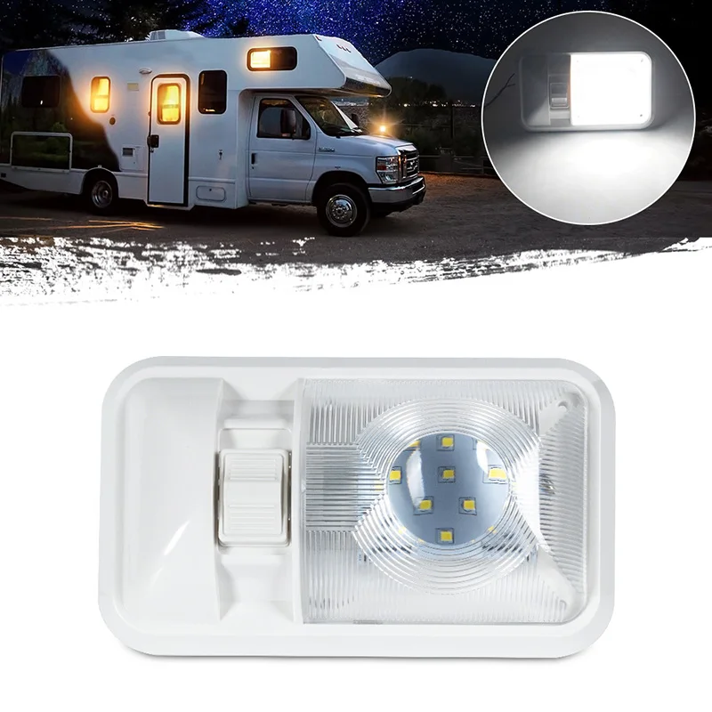 12V Vehicle Interior Reading Light 24LED 3.5W Built-in Switch Non-polarity Wire Easy Install Cabin Light for Car Van Camper Boat