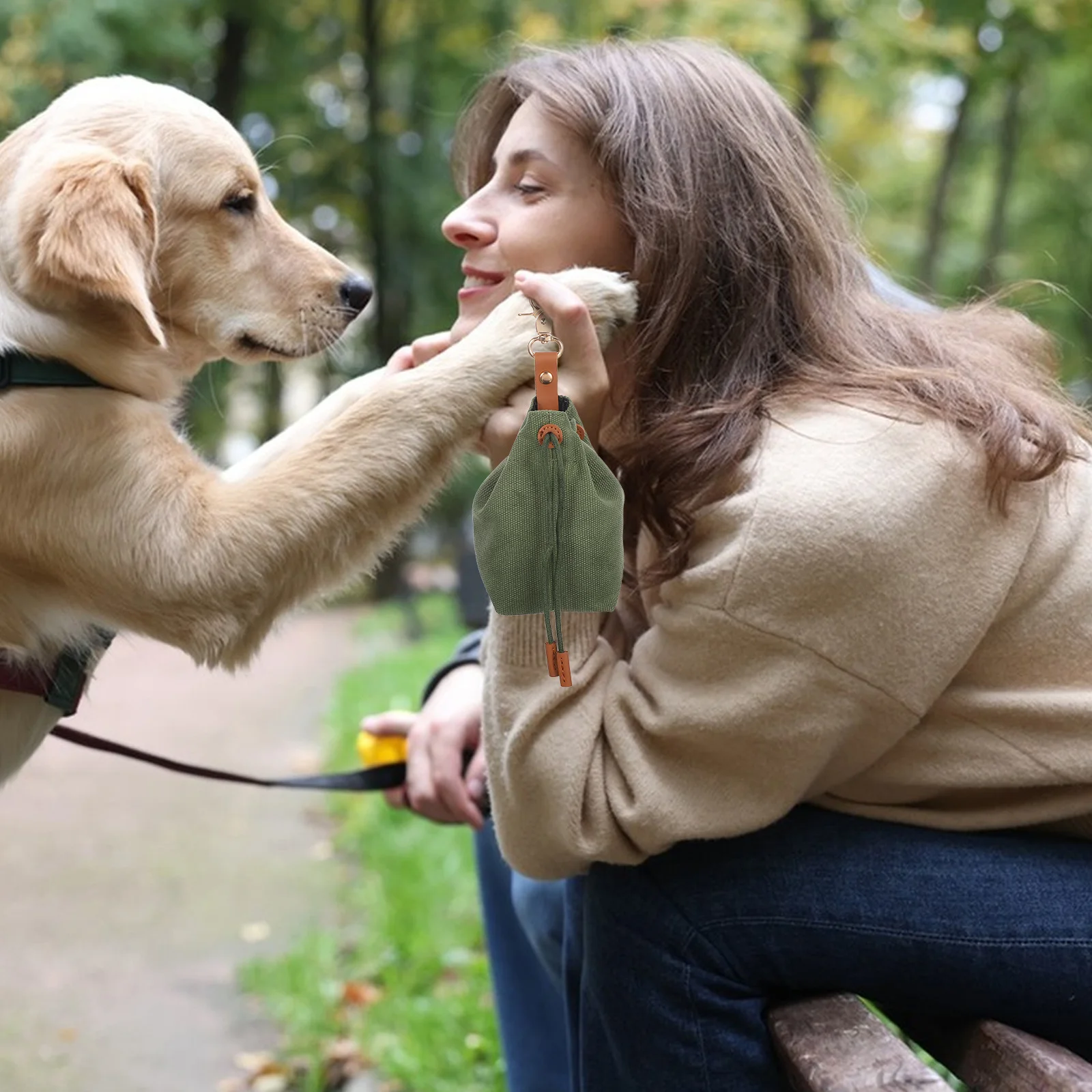 

Pet Treat Bag: Lightweight Canvas Dog Treat Pouch For Outdoor Training Travel Snack Storage Hanging Design Durable Moisture