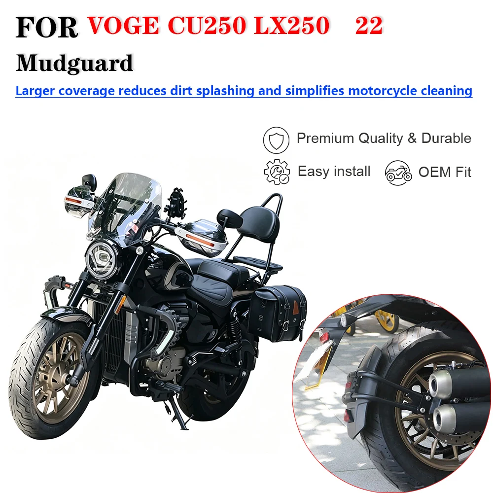 For VOGE CU250 LX250‑22 Motorcycle Extended Front Fender Mudguard Splash Guard Modification Accessories
