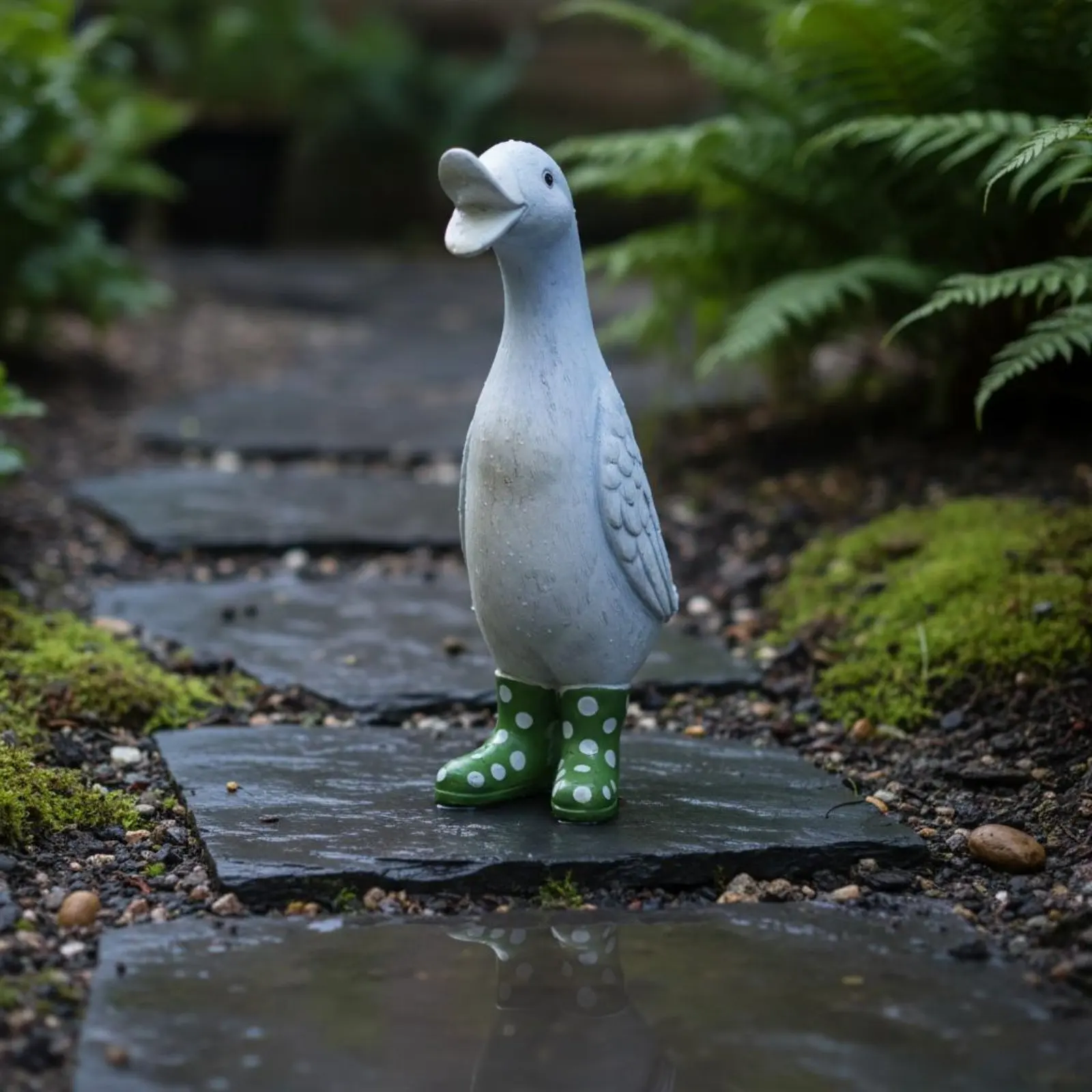 

3 Pieces Spotted Footwear Waterfowl Decoration Playful Design Ducks Wearing Rain Boots Waterfowl Family Statue for Shelf