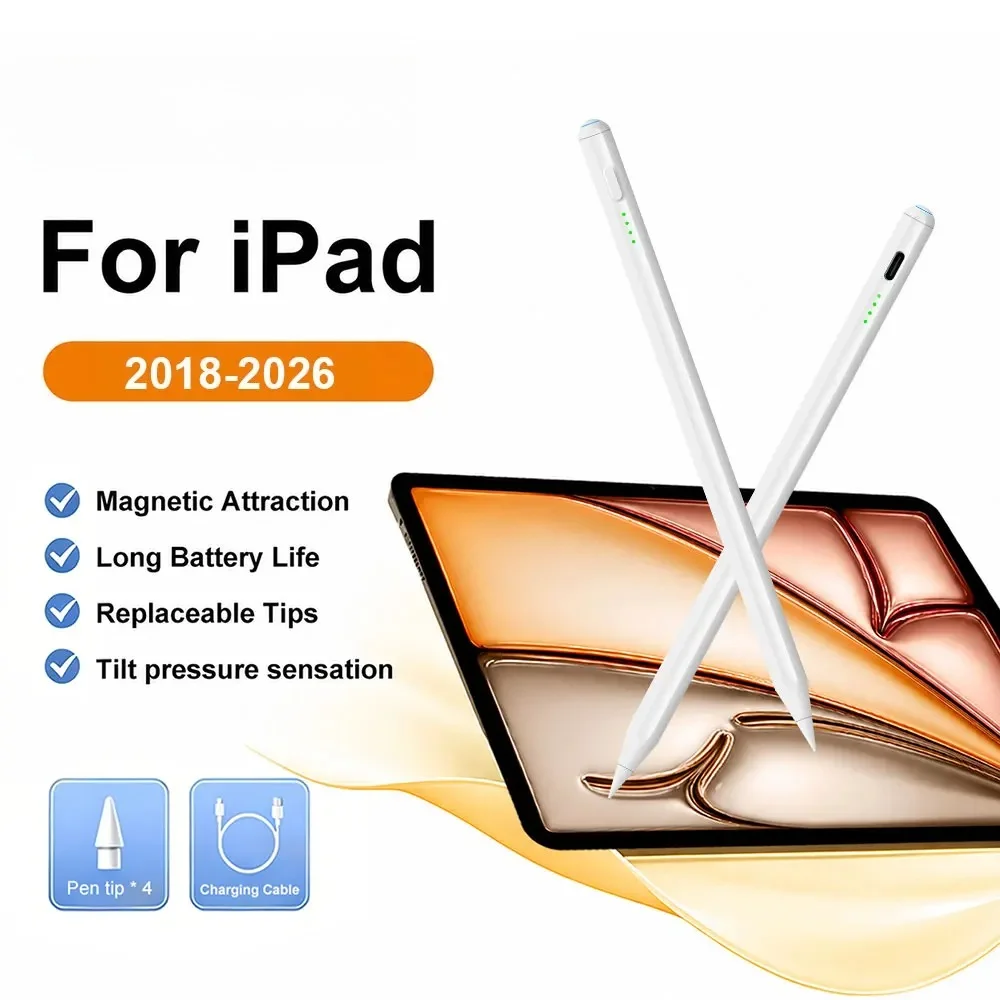 For Apple Pencil Stylus For iPad A16 11th 10th 10.9 Generation Air 11 M3 2026 Air 13 Pro 12.9 M4 M5 Pens Mini 7 6 10.2 Touch Pen