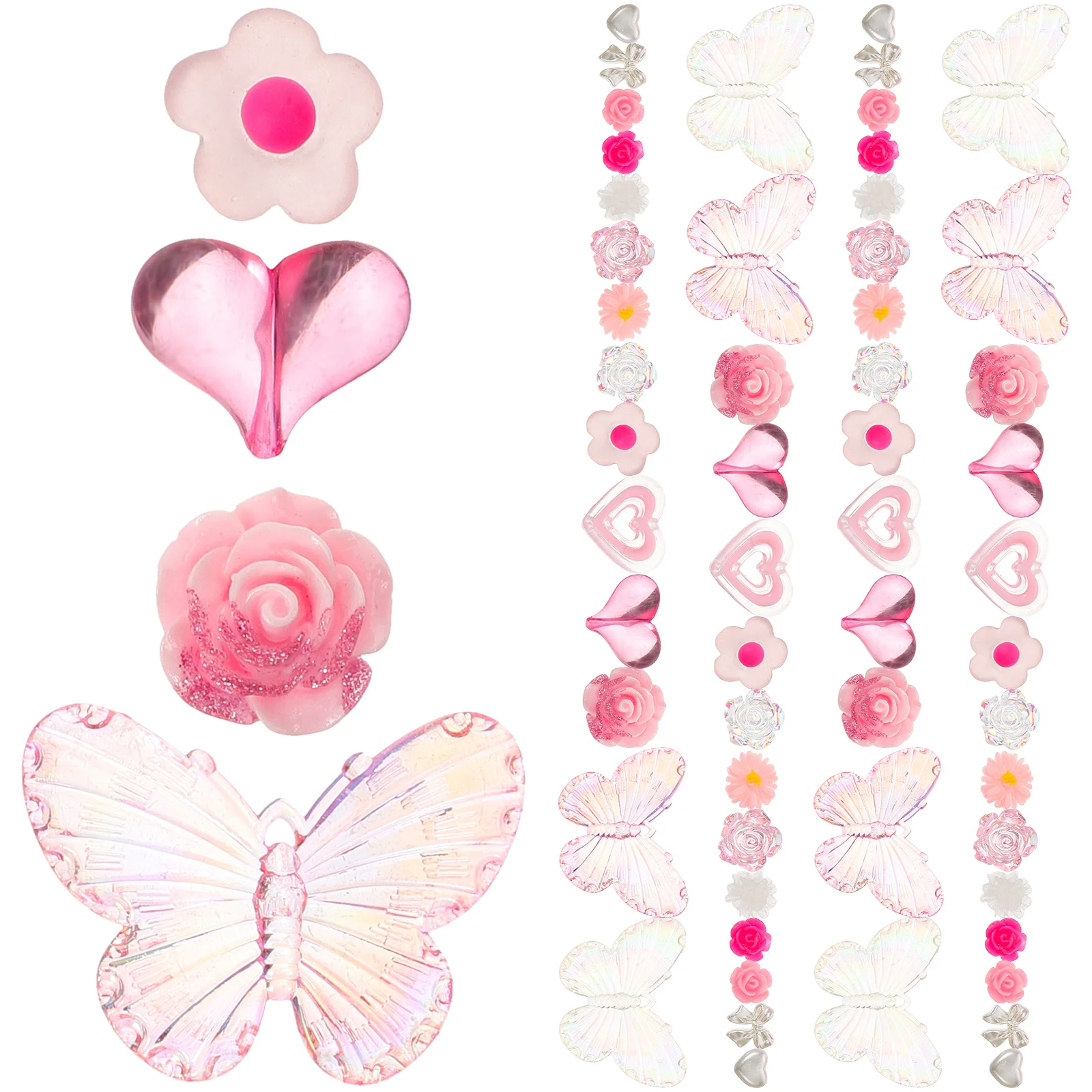 

Delicate Acrylic Beads for Crafting Bracelets Bulk Flower Butterfly Heart Resin DIY Accessories Jewelry Making Crafts