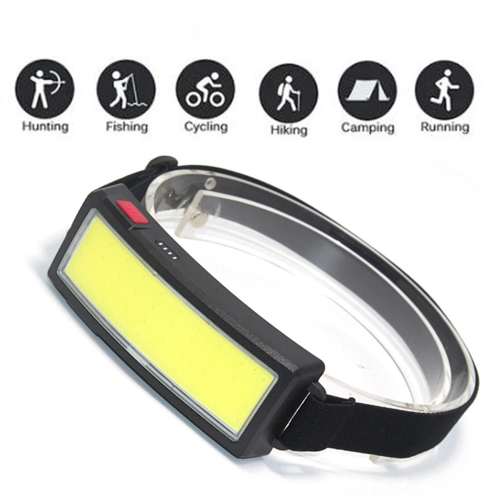 

Portable Mini COB LED Headlight 3 Modes Built-in Battery Flashlight USB Rechargeable Lighting Waterproof Headlamp