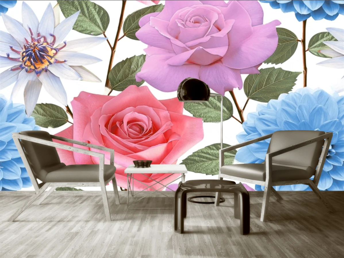 Carta da parati personalizzata di alta qualità moderna sika deer flower soggiorno cafe camera dei bambini sfondo murales carta da parati 3d