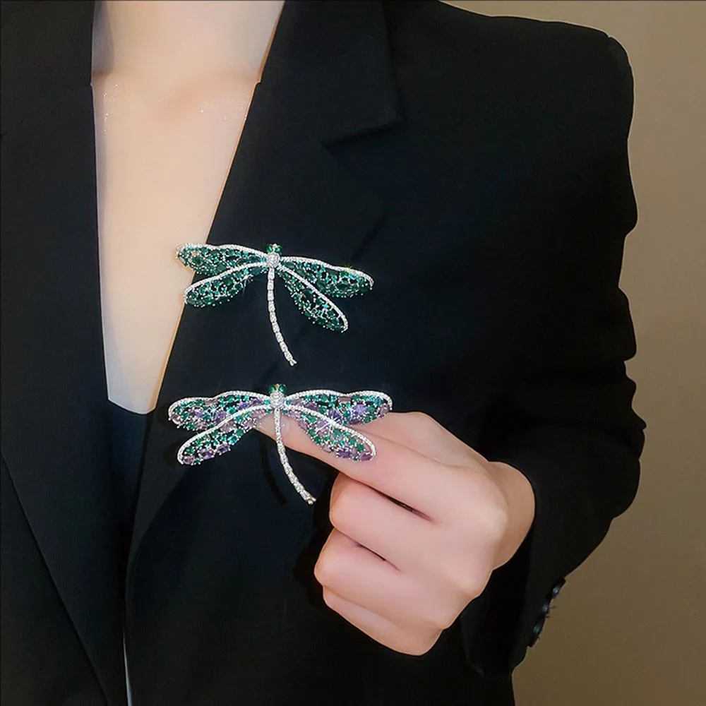

Oil-dripping Zircon Dragonfly Brooch High-end And Niche Fashionable Light Luxury Jewelry for Women