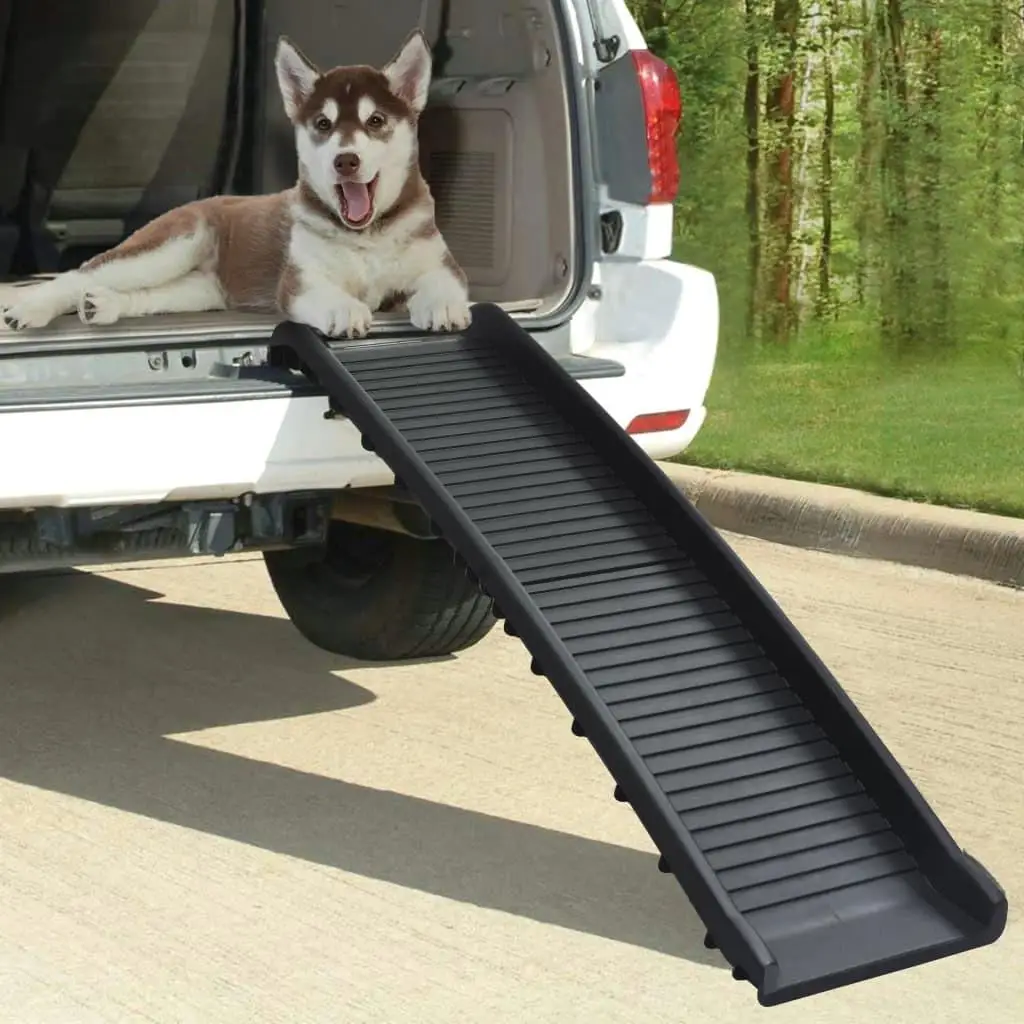 

61.2x15.7 Folding Dog Ramp - Portable Pet Car Access, Heavy-Duty Black Design for Small & Large Dogs