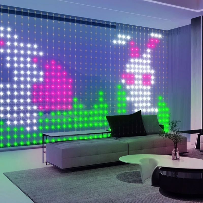 6.6x6.6ft Window Fairy Light 400LED Smart Curtain Lights APP Control Voice Alexa Google Home for Indoor Outdoor Party Decor