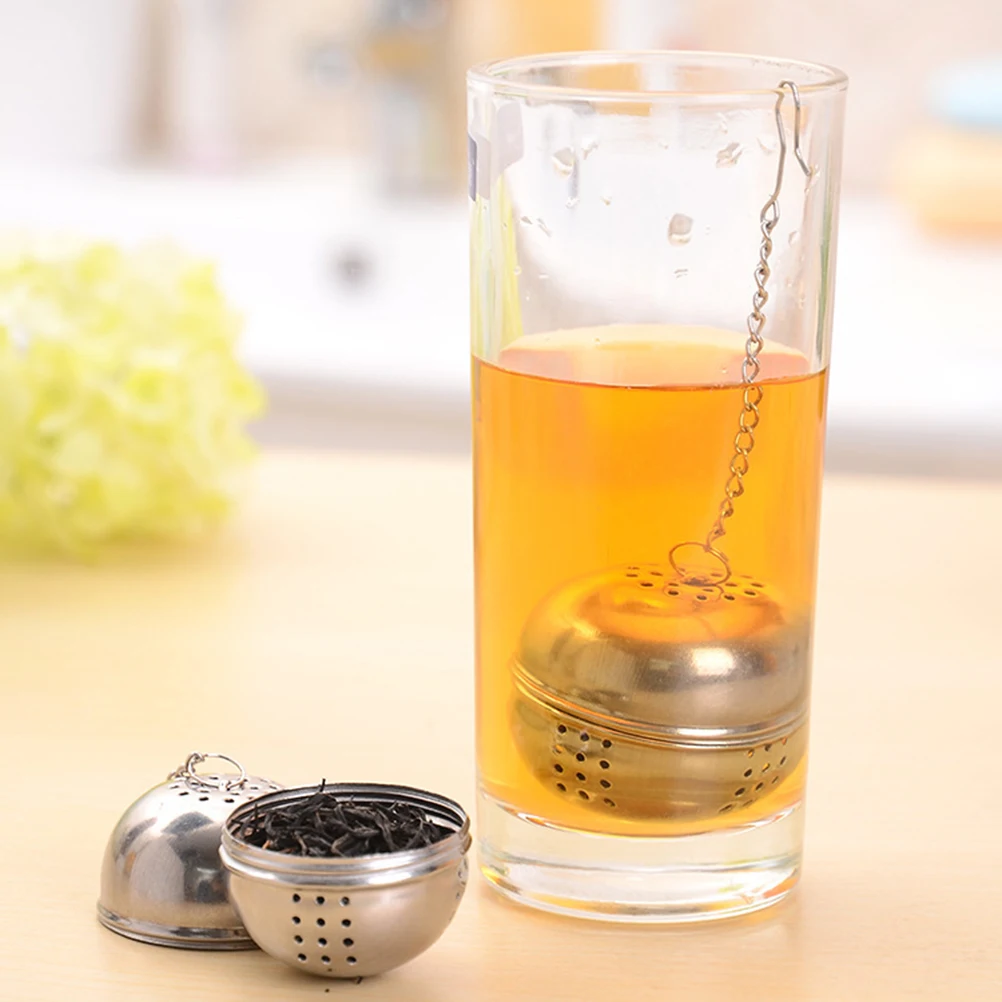 

5Pcs Stainless Steel Tea Infuser Spice Ball Hangable Loose Leaf Strainer Silver RustProof Tea Coffee Filter Herb Kitchen